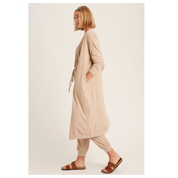 TEXTURED Cotton Jumpsuit & Long Cardigan Knit Sets - Picture 4 of 14